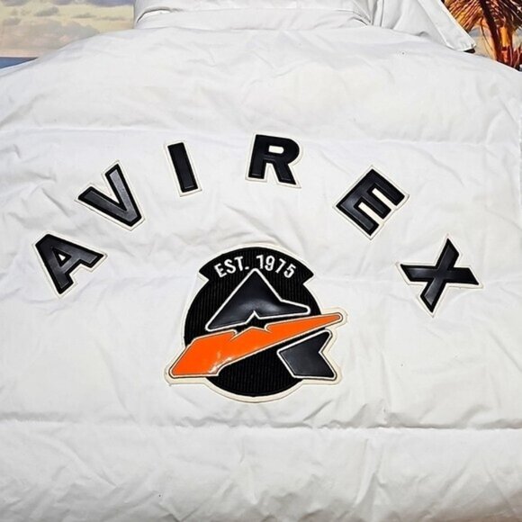 Avirex Primaloft Parka White Puffer Coat Size XXL New - Picture 10 of 11